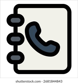Phone Book Icon Element For Design