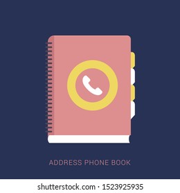 Phone Book icon in flat design style, vector illustration. Minimal flat icon