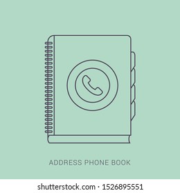 Phone Book icon in flat design style, vector illustration