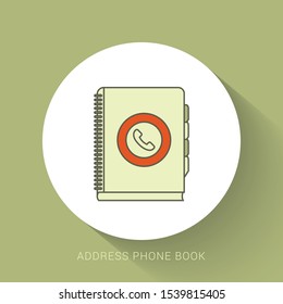 Phone Book icon in flat design style, vector illustration