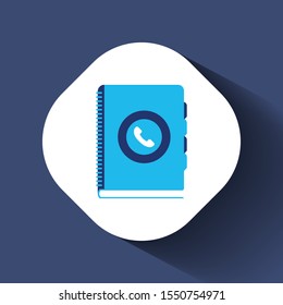 Phone Book icon in flat design style, vector illustration