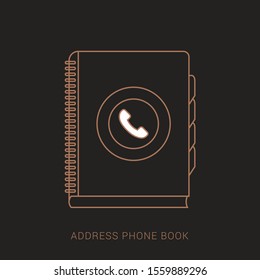 Phone Book icon in flat design style, vector illustration