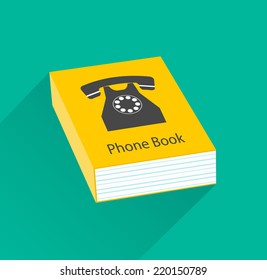Phone Book icon in flat design style, vector illustration
