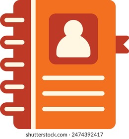 Telefonbuch-Symbol-flaches Design-Vektorgrafik-Stil