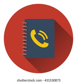 Phone book icon. Flat design. Vector illustration.