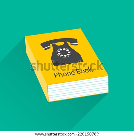 Phone Book icon in flat design style, vector illustration