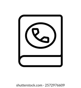 Phone book icon flat editable icon mark