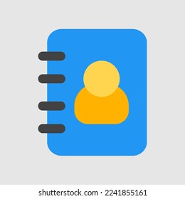 Phone book icon in flat style, use for website mobile app presentation