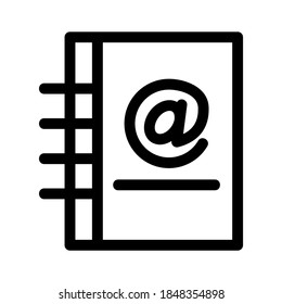 icono de la libreta de teléfonos o logotipo símbolo de signo aislado ilustración vectorial - iconos vectoriales de estilo negro de alta calidad
