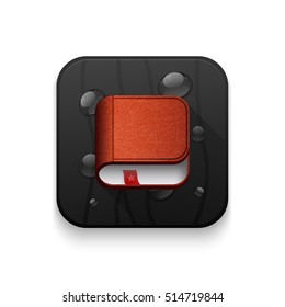 phone book icon With long shadow over app button