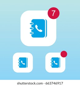 Phone Book Icon With Notification