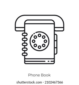 Phone Book icon. Outline style icon design isolated on white background