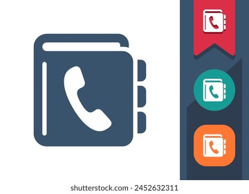 Phone Book Icon. Phonebook, Telephone, Contact List, Contacts. Professional, pixel perfect vector icon.