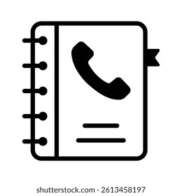 Phone book icon representing contact storage and communication