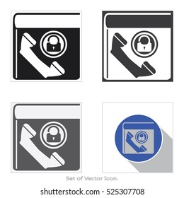 Phone book icon. Set of flat style. Vector illustration.