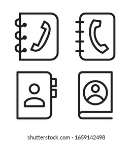 Phone book icon set. Vector graphic illustration. Suitable for website design, logo, app, template, and ui. EPS 10.