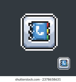 phone  book icon sign in pixel art style