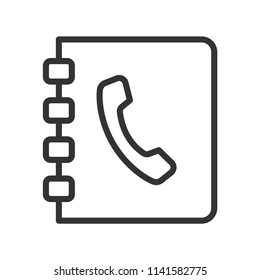 phone book icon with simple black line use for website asset 