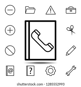 Phone book icon. Simple thin line, outline vector element of minimalistic, web icons set for UI and UX, website or mobile application