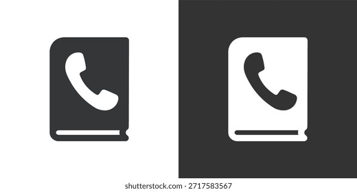Icono de la libreta de teléfonos. Icono de la serie de glifos sólidos