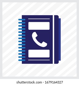 Phone book icon in trendy style design.