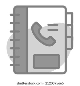 icono de la libreta de teléfonos. Ilustración vectorial de interfaz de usuario, como signo vectorial simple y símbolo de moda en estilo de arte de línea, para diseño y sitios web, o aplicaciones móviles,