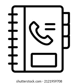 phone book Icon. User interface Vector Illustration, As a Simple Vector Sign and Trendy Symbol in Line Art Style, for Design and Websites, or Mobile Apps,