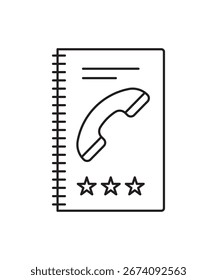 Telefonbuchsymbol, Vektorsymbol für die beste Zeile.