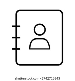 Phone book icon vector. Contact book Illustration sign. Contacts symbol. Book logo.