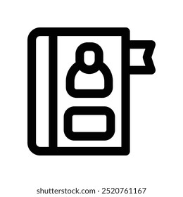 Telefonbuchsymbol. Vektorliniensymbol für Ihre Website, Ihr Handy, Ihre Präsentation und Ihr Logo-Design.