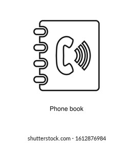 Phone book icon vector on white background. Black icon illustration