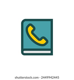 Vektorgrafik des Telefonbuchsymbols. Schild für mobiles Konzept und Webdesign.