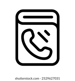 Symbol für Telefonbuch, Vektorsymbol, Entwurfsgrafik