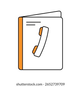 Icono de libro de teléfono con fondo blanco Vector Ilustración de stock
