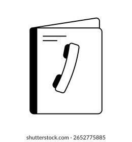 Icono de libro de teléfono con fondo blanco Vector Ilustración de stock