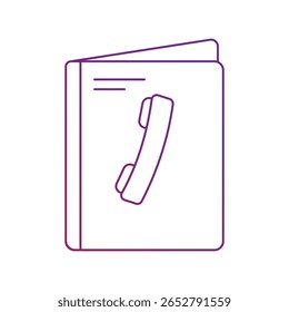 Icono de libro de teléfono con fondo blanco Vector Ilustración de stock