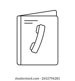 Icono de libro de teléfono con fondo blanco Vector Ilustración de stock