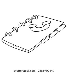 phone book illustration hand drawn outline vector