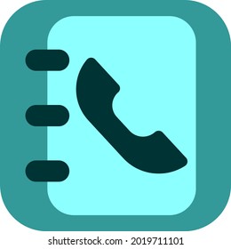 Phone book, illustration, vector on a white background.