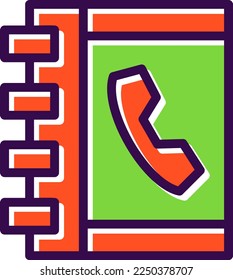 Phone Book Line Filled Vector Icon Design