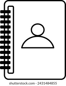 icono de línea de libreta de teléfonos ilustración de plantilla de diseño vectorial con trazo editable