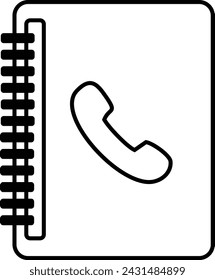 Telefonbuchzeile Symbol Vektor Design Vorlage Illustration mit bearbeitbaren Strich