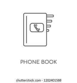 Phone book linear icon. Phone book concept stroke symbol design. Thin graphic elements vector illustration, outline pattern on a white background, eps 10.