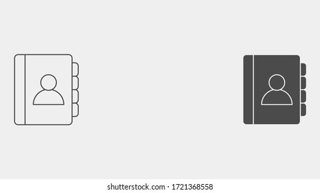 Símbolo de símbolo de icono de símbolo de icono de la libreta de teléfonos