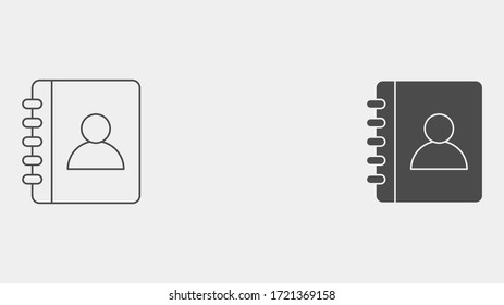 Símbolo de símbolo de icono de símbolo de icono de la libreta de teléfonos