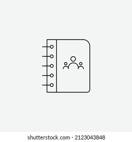 Telefonbuch mit Umriss und Linienart mit bearbeitetem Schlaganfall