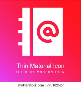 Phone book red and pink gradient material white icon minimal design