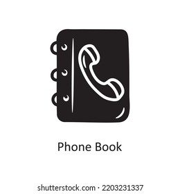 Phone Book Solid Icon Design illustration. Media Control Symbol on White background EPS 10 File