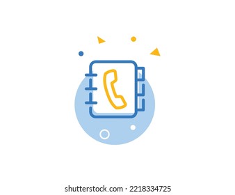 Phone Book Stroke Line Icon, Phone Book vector illustration
