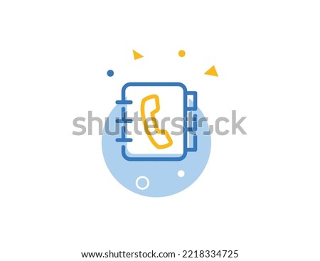 Phone Book Stroke Line Icon, Phone Book vector illustration
